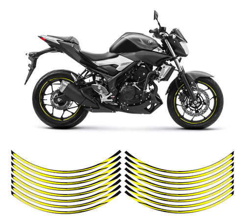 Kit Apliques Refletivo Roda Yamaha Mt-03 Decorativo Genérico