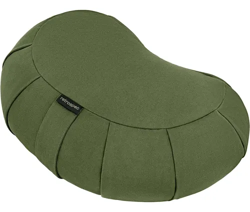 Cojín De Meditación Retrospec Sedona - Relleno De Cáscaras De Trigo Sarraceno, Funda De Algodón Lavable, Forma Redonda O Media Luna