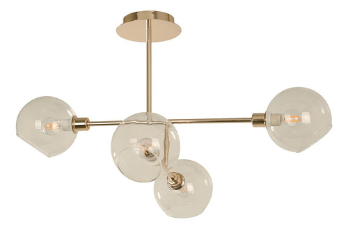 Lámpara De Techo Sputnik Oro Fránces E14 40w 4 Luces Lumimexico 23447-0