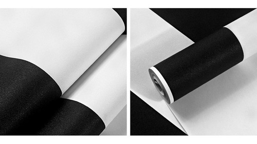 Imagen 6 de 6 de Papel Tapiz A Rayas Blanco Y Negro Dormitorio Sala Mayoreo