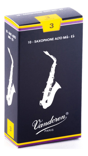 Cañas Saxofon Alto Vandoren Tradicional Caja X10 - Durezas