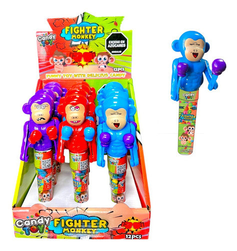 Dulces Juguetes Candy Toy Fighter Monkey Boxing X 12 Uds