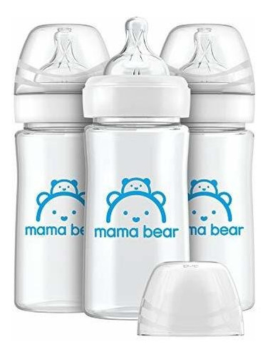 Amazon Brand - Mama Bear - Botella De Bebé De Cuello