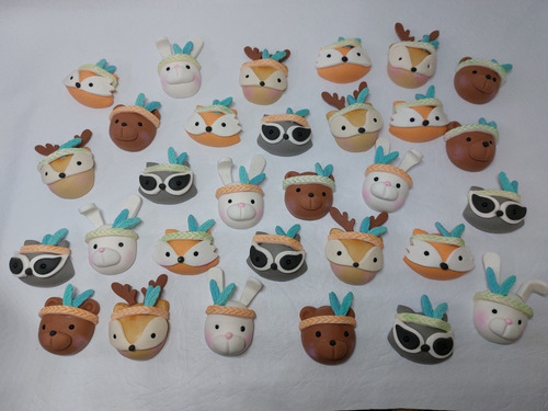Apliques Animalitos Del Bosque/nórdicos, En Porcelana Fria
