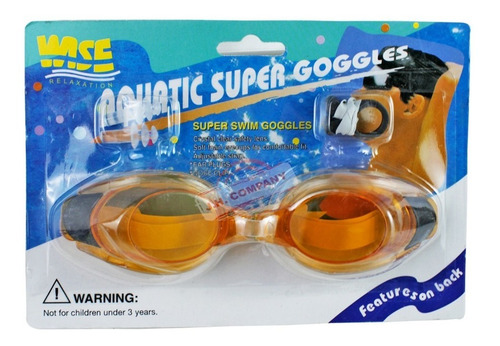 Set Gogles Infantiles Natacion Clip+tapones Antivaho 10177 Color Naranja