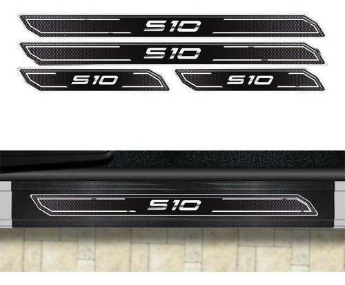 Kit Soleira Diamante S10 Até 2011 Com Protetor De Porta