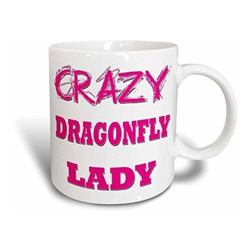 Taza De Dos Tonos Crazy Dragonfly Lady, 11 Oz, Rojo