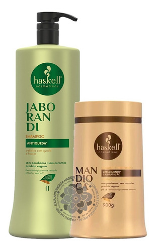 Haskell Shampoo De Jaborandi 1 Litro + Máscara Mandioca 1kg