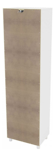 Armario multiusos Floreal con 1 puerta y 3 estantes, color blanco, PNR