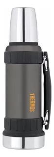 Termo Thermos 1,2 Litros Acero Inoxidable Work Bottle Camping Color Gris oscuro con negro