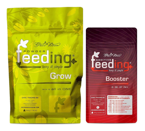 Fertilizante Powder Feeding Grow 500gr Con Pk Booster 125gr