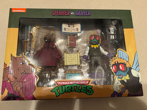 Splinter Y Baxter Stockman Set X2 Tmnt Tortugas Ninja Neca