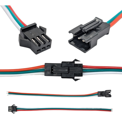 Conectores Jst Sm 3 Pin Macho/hembra 22 Awg Para Led 5 Pares