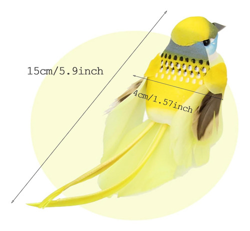 5 Pájaros Artificiales Realistas De Plumas Para Corona, Manu