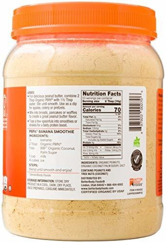 Imagen 4 de 8 de Pbfit Todo Orgánico Natural De Mantequilla De Maní En Polvo,