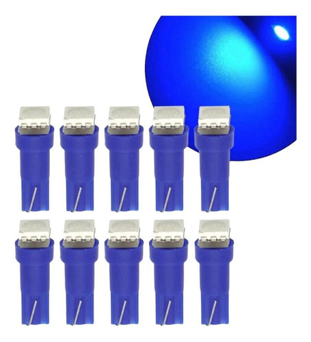 Pack 10 Ampolletas Led T5 5050 Azul Piojito Autos