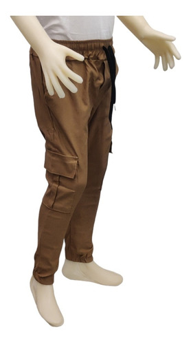 Pantalon Cargo Niño Gabardina Elastizada Premium