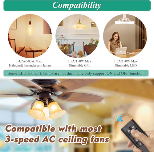 Kit De Control Remoto Universal De Ventilador De Techo Smart