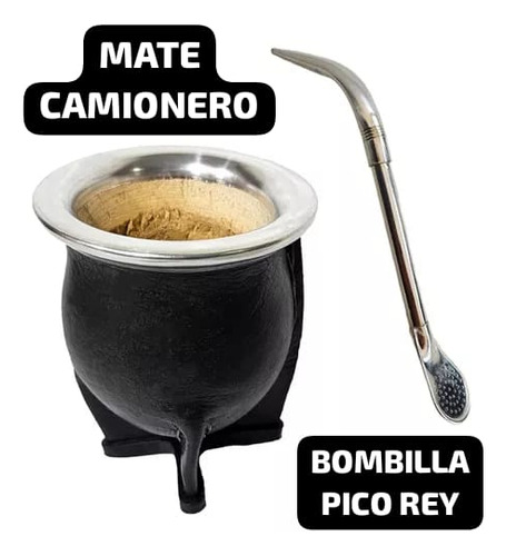 Set Mate Premium !mate Camionero Argentino+bombilla Pico Rey