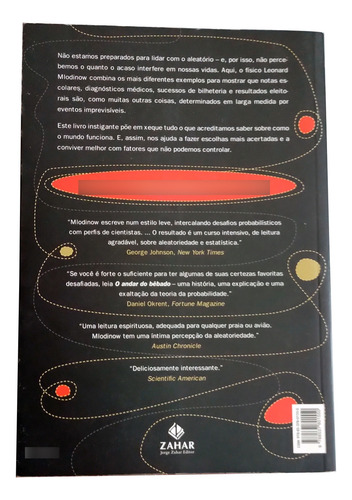 O Andar Do Bêbado: Como O Acaso Determina Nossas Vidas, De Mlodinow, Leonard. Editora Zahar, Capa Mole, Edição 1a Edição - 2009 Em Português