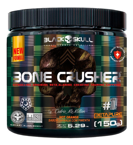 Pré-treino Bone Crusher 150g Cedric Mcmillan - Black Skull