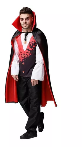 Fantasia Halloween Adulto Vampiro Conde Dracula + Capa + Nf, fantasia de  vampiro infantil mercado livre 