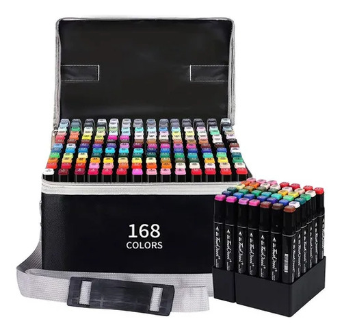 Kit Canetas Marcadores Touch Profissionais Para Colorir E Desenhar 168 Cores