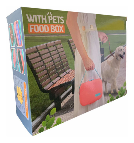Lonchera Plato Bebedero Portátil Para Mascotas Food Box