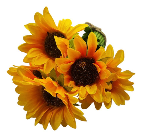 Maceta De Girasoles Flor Artificial Decoracion 2pz Flores 30