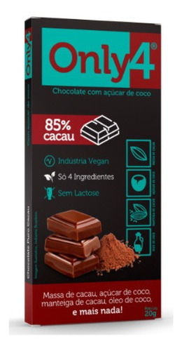 Chocolate 85% Cacau 80g - Only4
