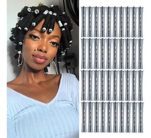 Yorostar Set De Rulos Para Cabello Corto Natural 40pcs Gris