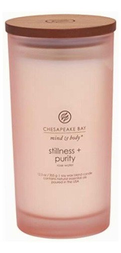Chesapeake Bay Candle Mind Body Scented Stillness Purity Color Rosa Pálido Fragancia Calma Y Pureza Liso