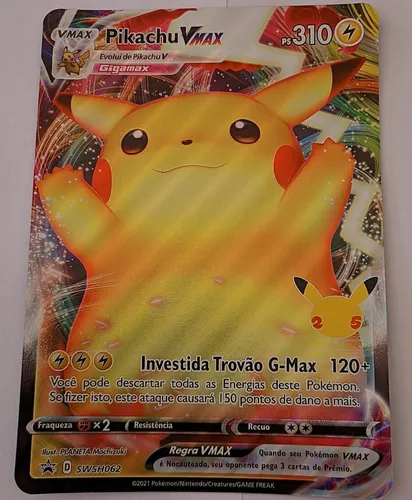 Carta Pokemon Pikachu Vmax Full Art celebrações