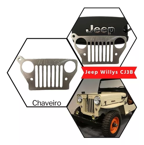 Chaveiro Frente Jeep Willys Cj3 Cj3b Cara D Cavalo Capô Alto