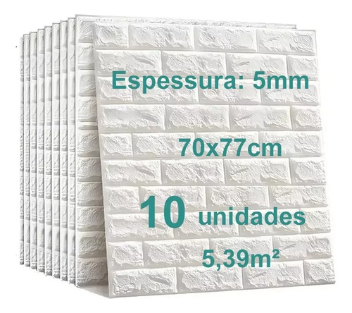 10 Placas Painel 3d Espuma Autocolante Madeira 70x70cm 6mm