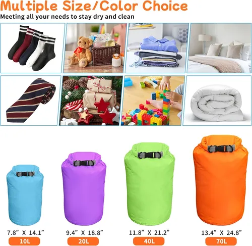 Bolsa Seca Impermeable De 2 Unidades, 10 L/20 L/40 L/70...