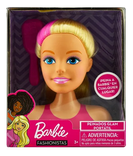 Barbie Fashionistas Peinados Glam Portatil 16cm Mattel