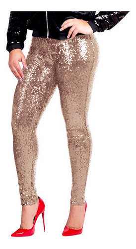 Pantalones De Mujer Lentejuelas Brillantes Leggings Finos