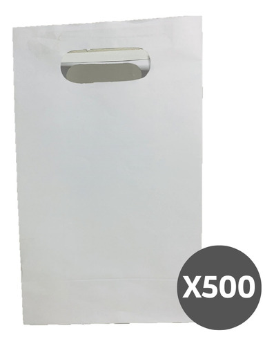 Bolsa Papel Regalo Cotillón Asa Blanco Pack 500