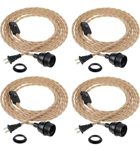 Kit De 4 Cables De Luz Colgante 4,5 Metros Con Interruptor Y