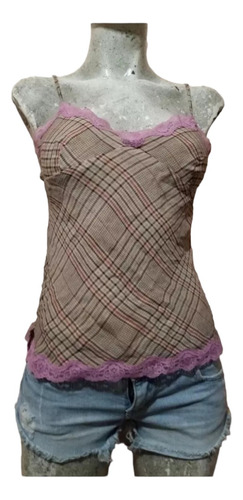 Duo Falda Corta Zara Basic Gris + Blusa Express Con Encaje (Usado)