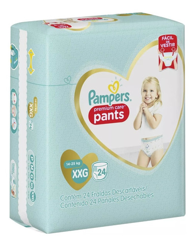 Pañales Pampers Premium Care Pants  Xxg X24 u (pack X4)