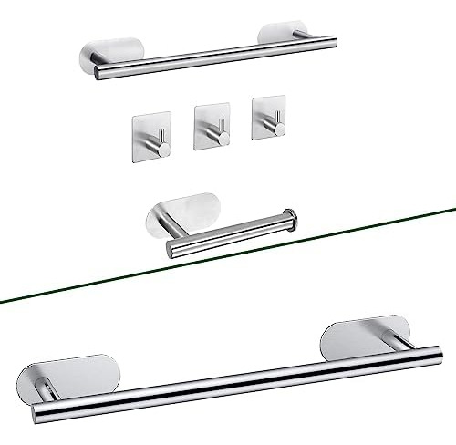 Juego De Accesorios De Baño Con 2 Toalleros Autoadhesivos, S