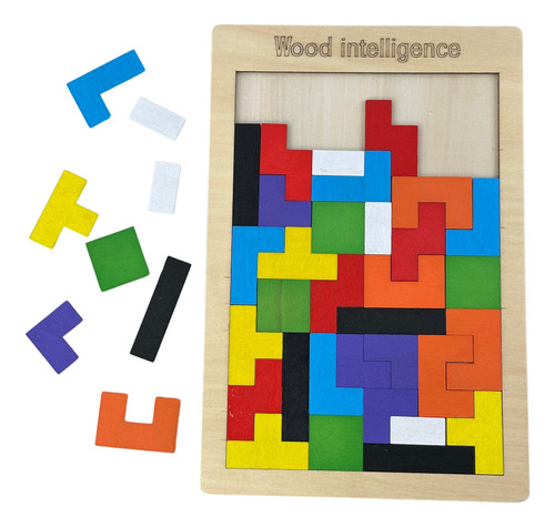 Blocos De Encaixe Vertical Tetris Raciocínio Educativo 40pçs Quantidade De Peças 40