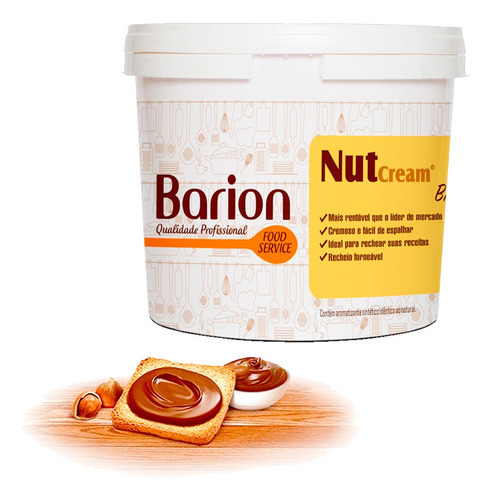 4 Baldes Creme De Avelã Barion Balde 3kg Imediato