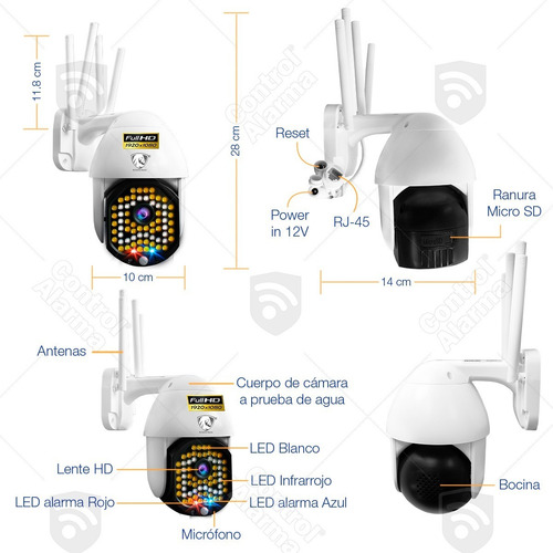 Imagen 10 de 10 de Camara Wifi Domo Ip Ultra Fhd Exterior Nube Video Seguridad