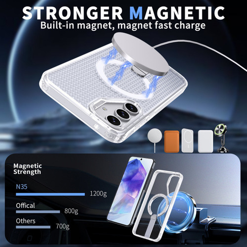Funda Magnética De Metal Con Malla De Disipación De Calor Para Samsung Galaxy A56 A36 A26 A16 A55 A35 A25 A15 S25 S24 S23 Ultra