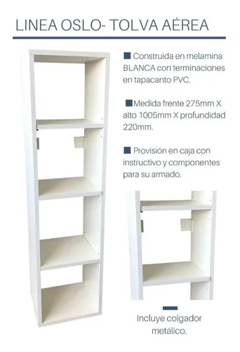 mueble organizador baño moderno o lavadero repisa flotante y tolva