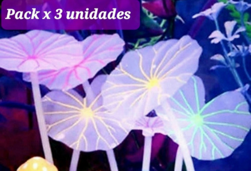 Adorno De Silicona, Coral Hongo 10cm Fluorescente Pack X 3un