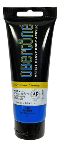 Tubo Pintura Acrilica Profesional Obertöne Heavy Body 100ml Color 196 Azul Fluorescente